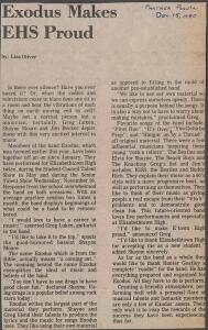 School newspaper article on Exodus