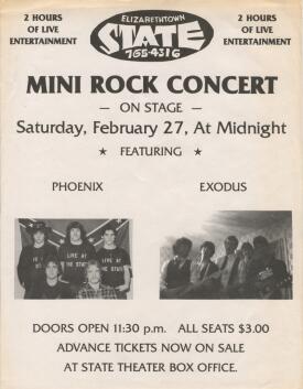Flyer for State Theater concert