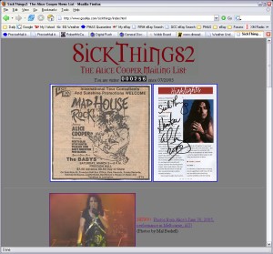 Hunter's Alice Cooper site